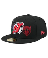 New Era Men's Black New Jersey Devils State Stitch 59FIFTY Fitted Hat