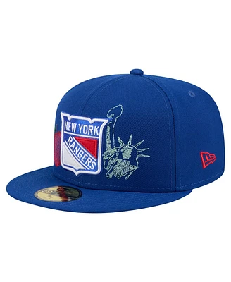 New Era Men's Blue York Rangers State Stitch 59FIFTY Fitted Hat