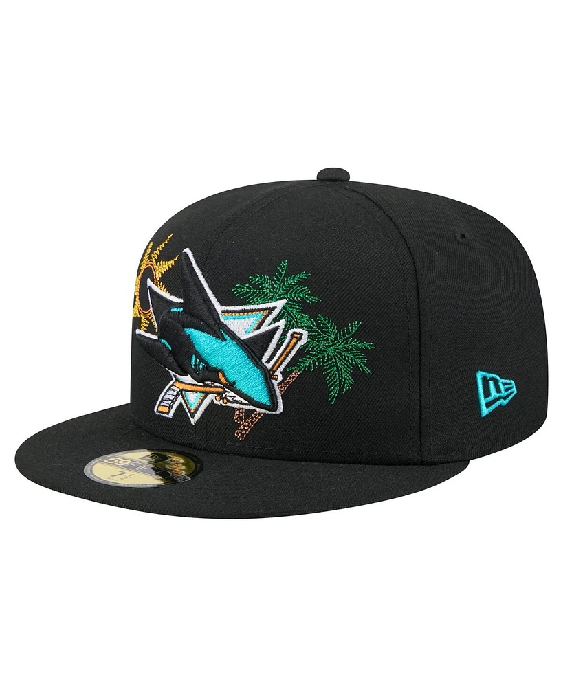New Era Men's Black San Jose Sharks State Stitch 59FIFTY Fitted Hat