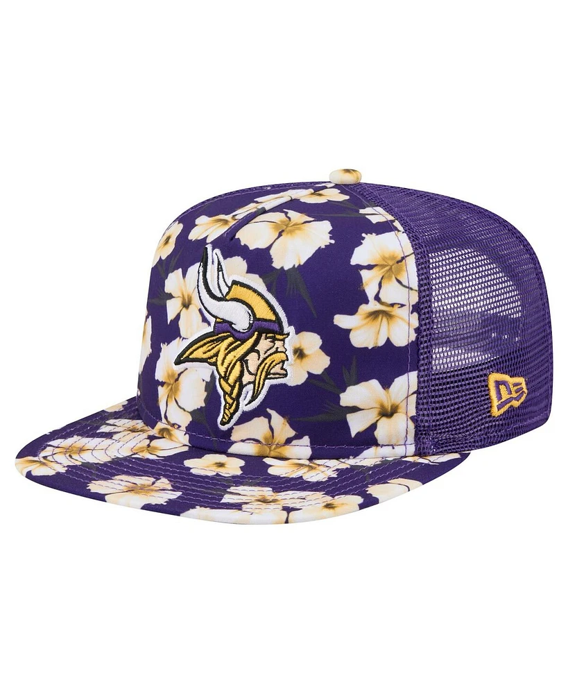 New Era Men's Purple Minnesota Vikings Adventure Pattern Golfer Snapback Hat