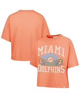 '47 Brand Women's Orange Miami Dolphins Florentina Montauk Cropped T-Shirt