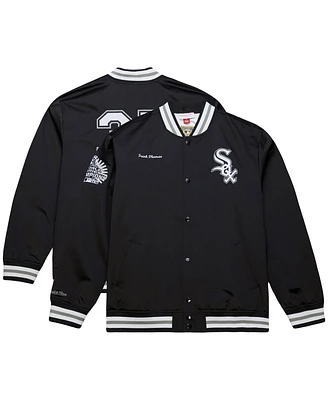 Mitchell & Ness Men's Frank Thomas Black Chicago White Sox Legends Collection Vintage Satin Full-Snap Jacket