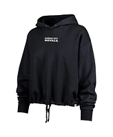 '47 Brand Women's Navy Kansas City Royals Connect Venice Cropped Pullover Hoodie