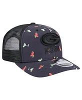 New Era Men's Navy/Black Green Bay Packers Adventure Drinks Pattern 9SEVENTY Stretch-Snap Hat