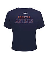 Pro Standard Women's Navy Houston Astros Game Day Classics Baby Doll Cropped T-Shirt