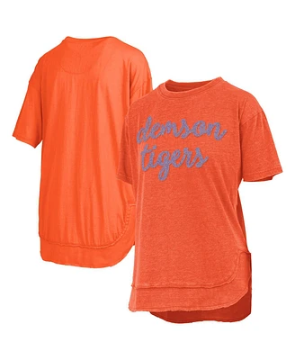 Pressbox Women's Orange Clemson Tigers Poncho T-Shirt