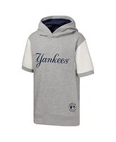Outerstuff Big Boys and Girls Heather Gray New York Yankees Line Up Short Sleeve Pullover Hoodie