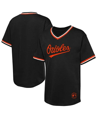Outerstuff Big Boys and Girls Black Baltimore Orioles Relief Pitcher V-Neck T-Shirt