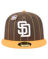 New Era Men's Dark Brown San Diego Padres Pinstripe 59FIFTY Fitted Hat