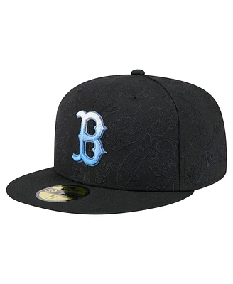 New Era Men's Black Boston Red Sox Tonal Koi 59FIFTY Fitted Hat