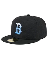 New Era Men's Black Boston Red Sox Tonal Koi 59FIFTY Fitted Hat