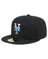 New Era Men's Black York Mets Tonal Koi 59FIFTY Fitted Hat