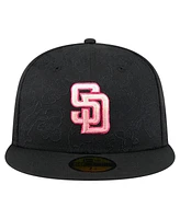 New Era Men's Black San Diego Padres Tonal Koi 59FIFTY Fitted Hat