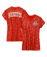 Outerstuff Preschool Scarlet Ohio State Buckeyes Sequin V-neck Dress