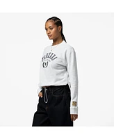 Mitchell & Ness Women's Heather Gray New York Yankees Cropped Toggle Pullover Sweatshirt