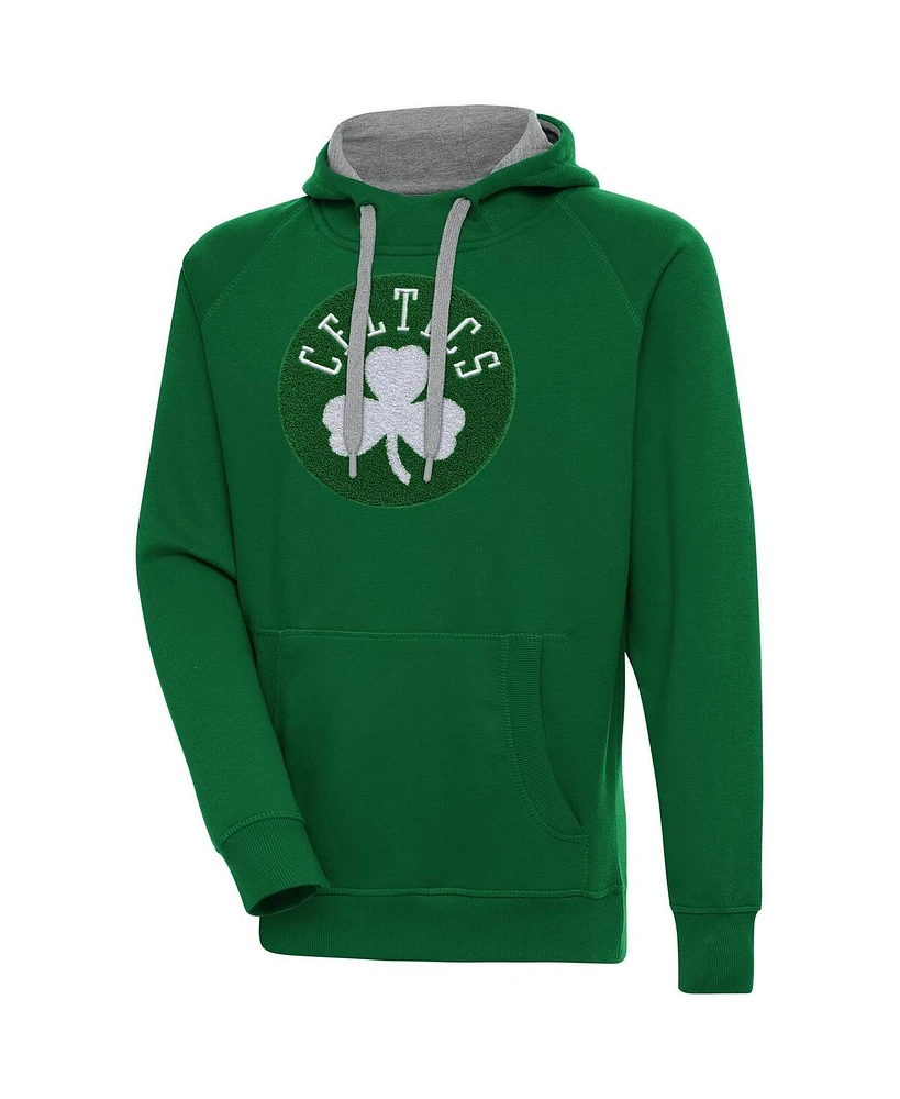 Antigua Men's Hunter Green Boston Celtics Victory Pullover Hoodie