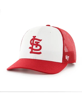 '47 Brand Men's White/Red St. Louis Cardinals Freshman Trucker Adjustable Hat