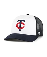 '47 Brand Men's White/Navy Minnesota Twins Freshman Trucker Adjustable Hat