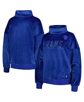 Dkny Women's Royal Los Angeles Rams Deliliah Rhinestone Funnel Neck Pullover Sweatshirt