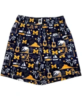 Wes & Willy Big Boys and Girls Navy Michigan Wolverines Luau Swim Trunks