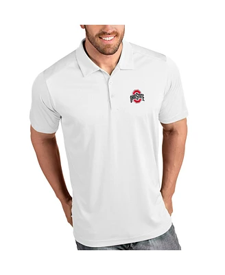Antigua Men's White Ohio State Buckeyes Tribute Polo Shirt
