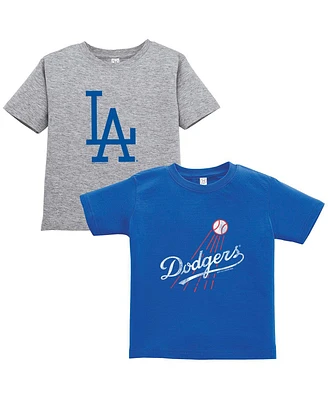 Soft as a Grape Toddler Royal/Gray Los Angeles Dodgers Cooperstown Collection T-Shirt, Set of 2