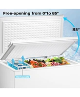 Cowsar Chest Freezer 3.5 Cubic Feet Compact Freezer with 2 Removable Baskets, Free Standing Top open Door Deep Freezer, Adjustable Temperature for Hom