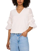 Vince Camuto Women's Bubble-Sleeve Jacquard Top