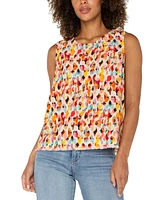 Liverpool Los Angeles Women's Printed Button-Back Sleeveless Top