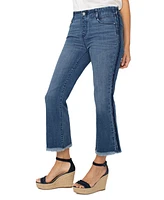 Liverpool Los Angeles Petite Gia Glider Frayed-Hem Cropped Flare Jeans