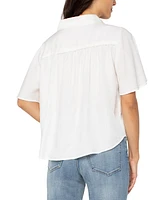 Liverpool Los Angeles Women's Shirred-Shoulder Relaxed Shirt