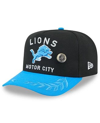 New Era Men's Black/Blue Detroit Lions 2025 Nfl Draft On Stage A-Frame 59FIFTY Fitted Hat