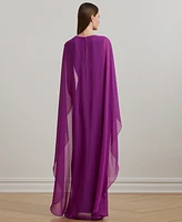 Lauren Ralph Lauren Women's Cape Georgette Gown