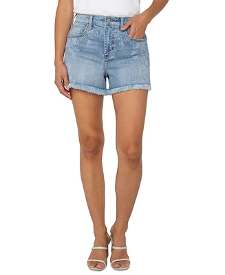 Liverpool Los Angeles Women's Christine A-Line Frayed Jean Shorts