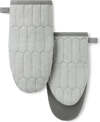Martha Stewart Honeycomb Quilted Chambray Mini Oven Mitt Set