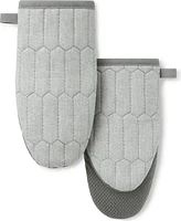Martha Stewart Honeycomb Quilted Chambray Mini Oven Mitt Set