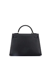 Pre-Owned Hermes Kelly 32 Handbag Black Ardennes with Gold Hardware