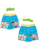 CoComelon Toddler Boys Rash Guard and Swim Trunks Outfit Set
