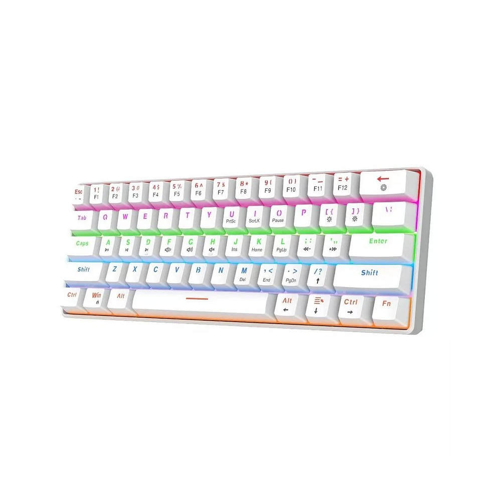 60% Mechanical Gaming Keyboard, Red Switch, Wired Gaming Colorful Backlit Gaming Keyboard, Pudding Keycaps Compact