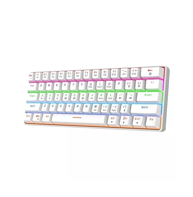 60% Mechanical Gaming Keyboard, Red Switch, Wired Gaming Colorful Backlit Gaming Keyboard, Pudding Keycaps Compact