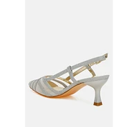 Daldra Kitten Heel Slingback Sandals