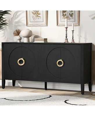 Sophisticated Fir Veneer Cabinet with Textured Finish,Suitable for Corridor, Entrance, Living Room