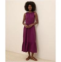 Pact Women's Organic Cotton Coastal Double Gauze Tiered Midi Dress