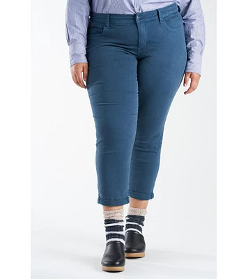 Slink Jeans Plus Color Mid rise boyfriend rolled 25.5" inseam