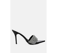 Adina Womens Diamante Embellished Slip On Sandals