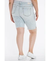 Slink Jeans Plus Denim Mid Rise Bermuda shorts 11.5" inseam