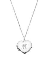 Tiny Blessings Big Girls Children's Sterling Silver Heart Locket & Engraved Initial 14-16" Necklace