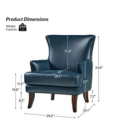 Hardamon Contemporary Leather Arm Chair with Nailhead Trim