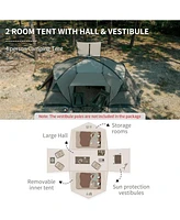 Naturehike Massif Hot Tent with Stove Jack, 4 Season Tent, 4 Person Camping Tent, UPF50+ Waterproof Windproof Winter Tent with Room and Hall