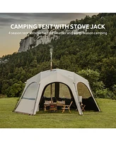 Naturehike Cloud Bounder Hexagonal Pop up Canopy Gazebo Tent, Hot Tent with Stove Jack 8-10 Person Camping Tent, 4 Season Tent for Camping